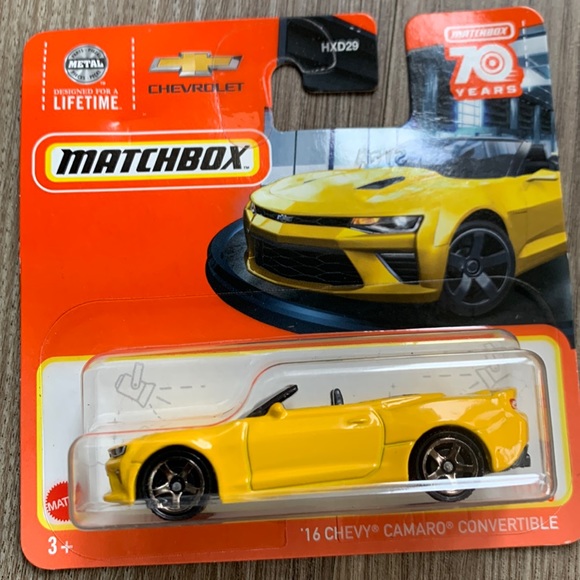 Matchbox Car 2016 Chevy Camaro Convertible 70 Years New Mattel Superfast Lesney - Picture 4 of 4